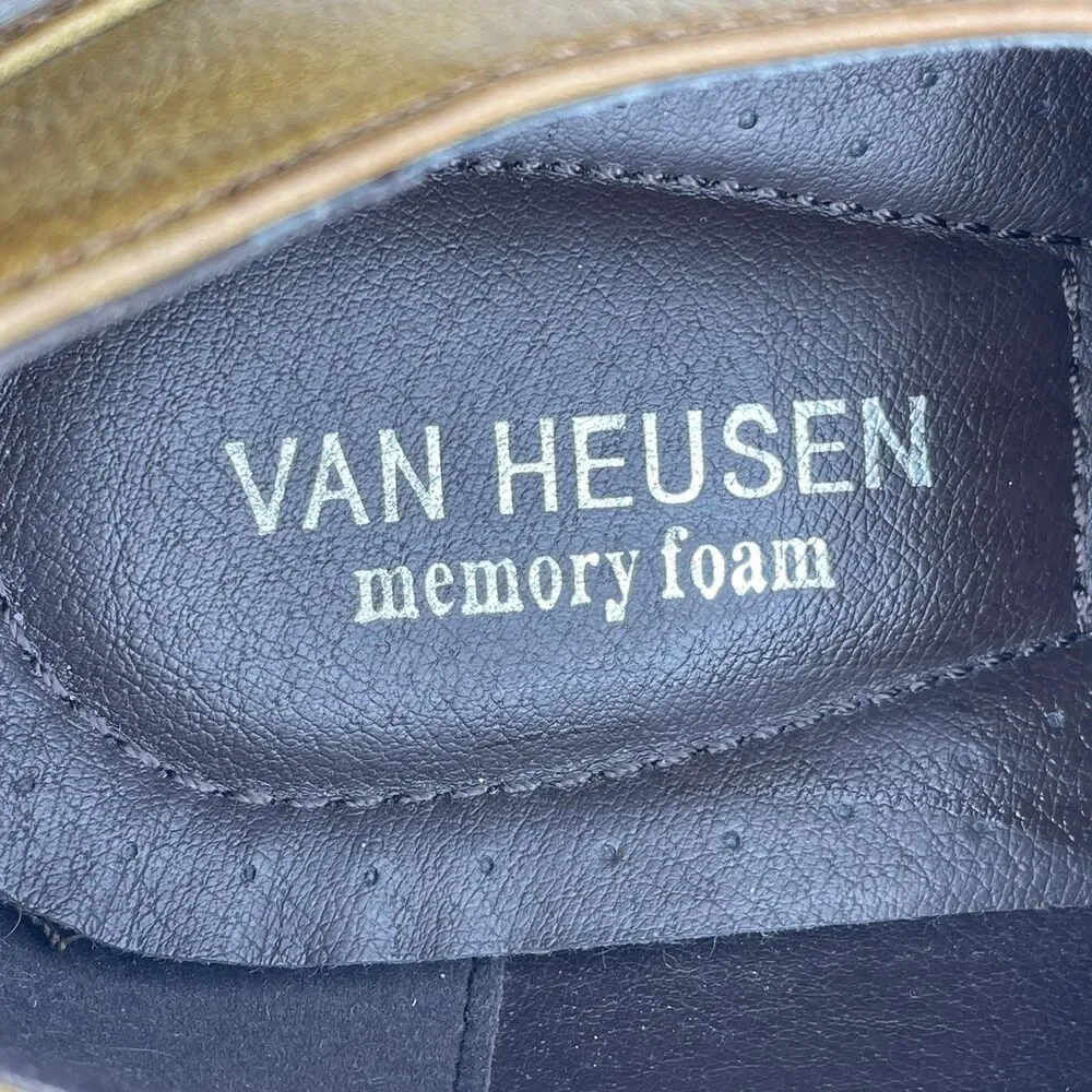 Van Heusen Memory Foam Geraldo Dress Shoes Men's 10.5 M Tan Brown Oxford Regal